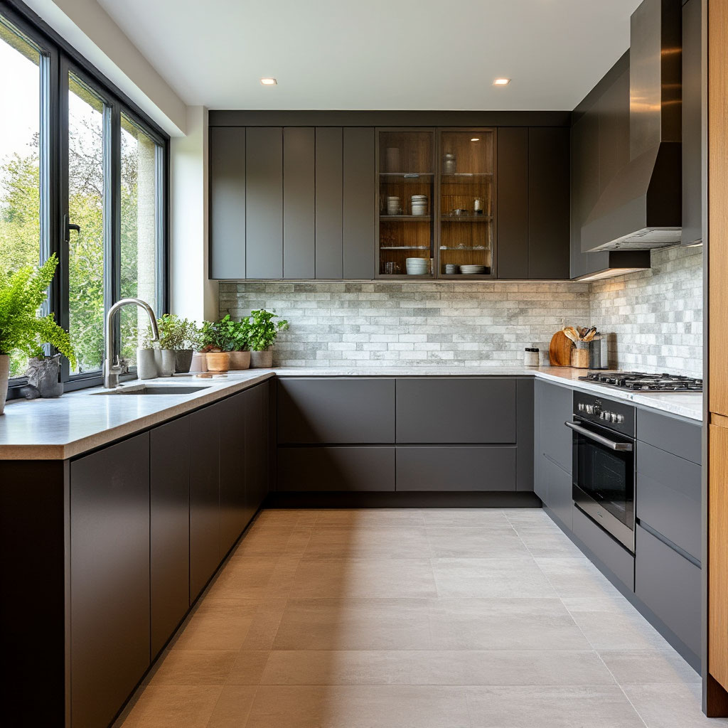 Tile laying in kitchen and bathroom