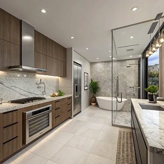 Kitchen and Bathroom